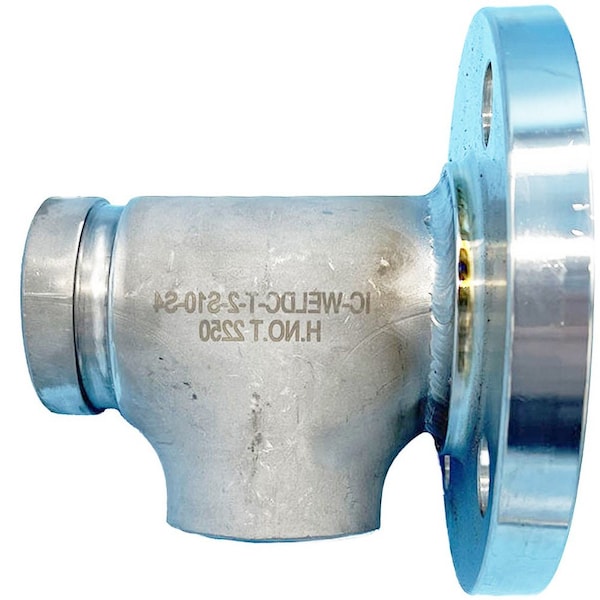 Industrial Choice Groove by 150 Flange by Weld Tee Sch 10 SS316 2 inch GVWF150-T-2-G-FL-W-S10S6 - main